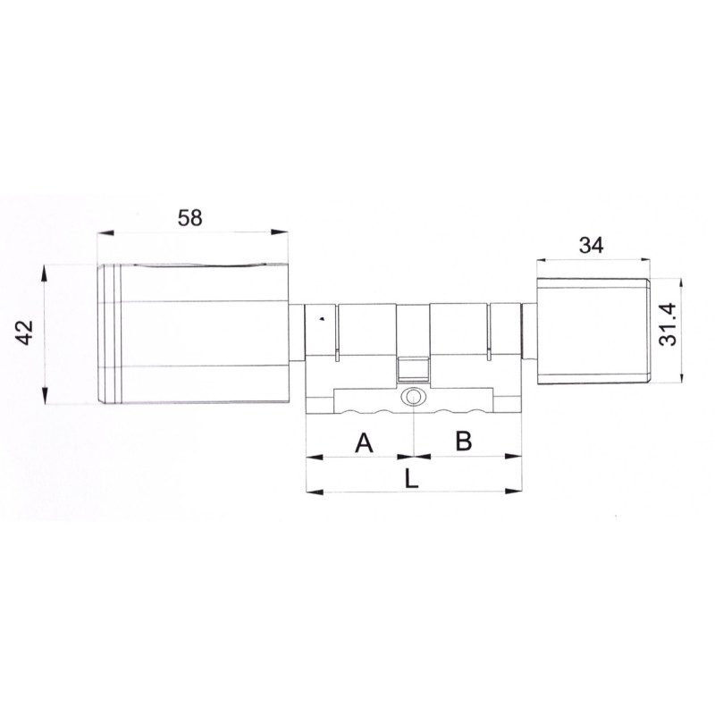 PES Cylinder 2 цилиндр со сканером отпечатков пальца 80 мм 40x40Т