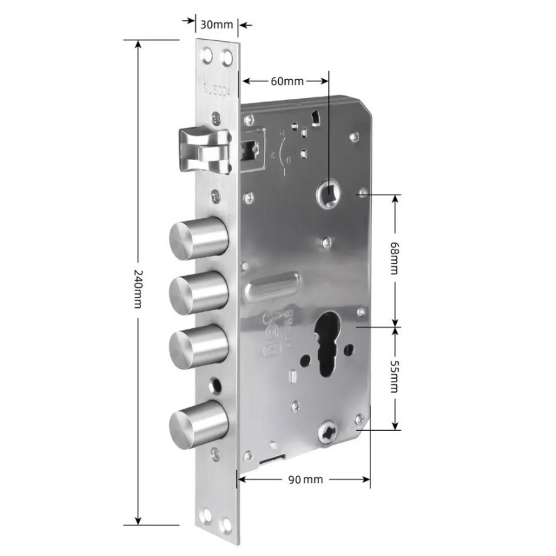 Корпус замка PES 66068 automatic 3-ригельний