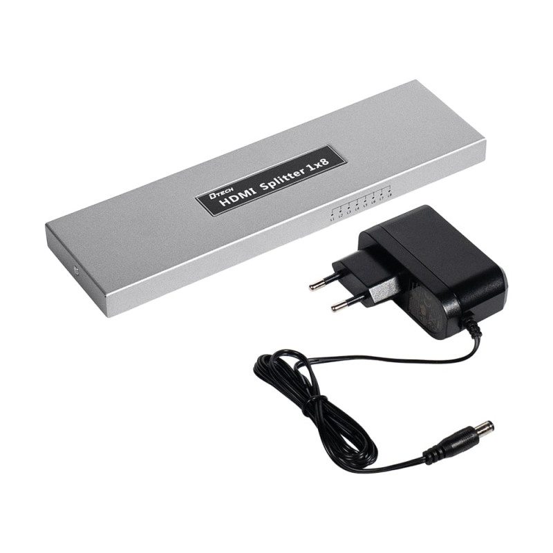 Розгалужувач відеосигналу HDMI 1x8 4K Dtech DT-7148B(MS)