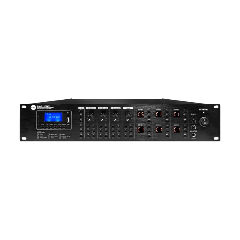 Матричний мікшуючий підсилювач CMX PA-6120MX, 6 зон, 6*120 Вт, 19"