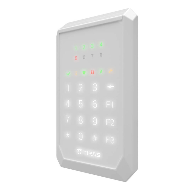 Клавіатура Tiras K-PAD8 White на 8 індикаторів зон