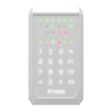 Клавіатура Tiras K-PAD16+ White на 16 індикаторів зон з вбудованим зчитувачем NFC/Mifare
