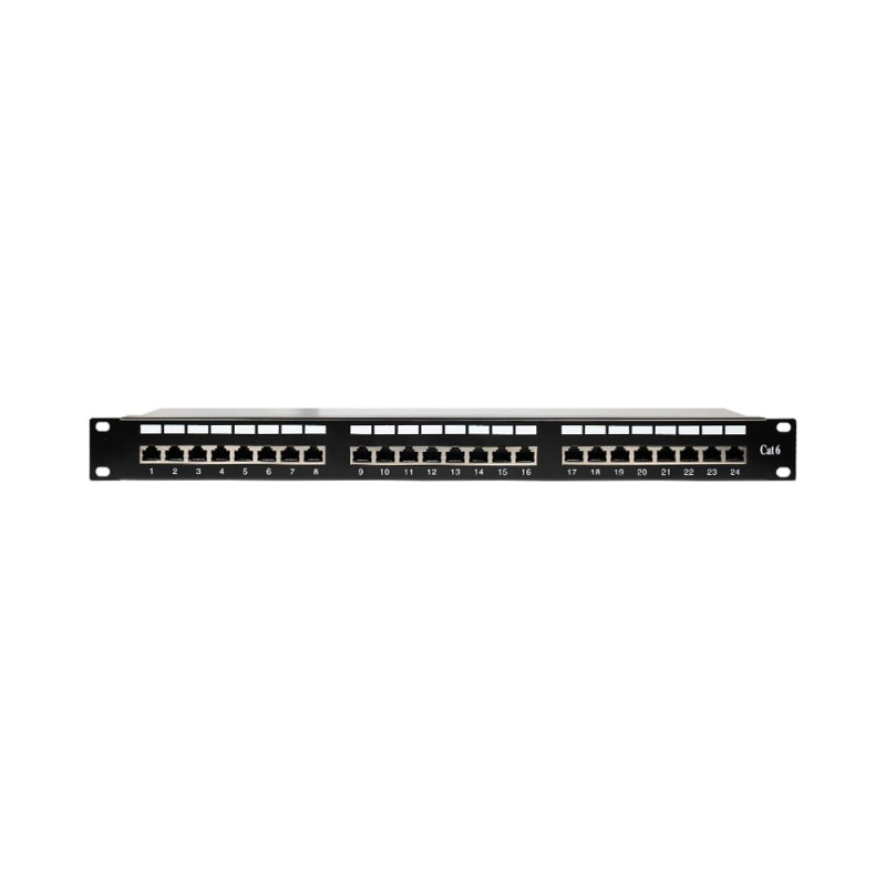 Патч-панель 24 порти NVC-PN-12/24 CAT5/CAT6 19" 1U екранована