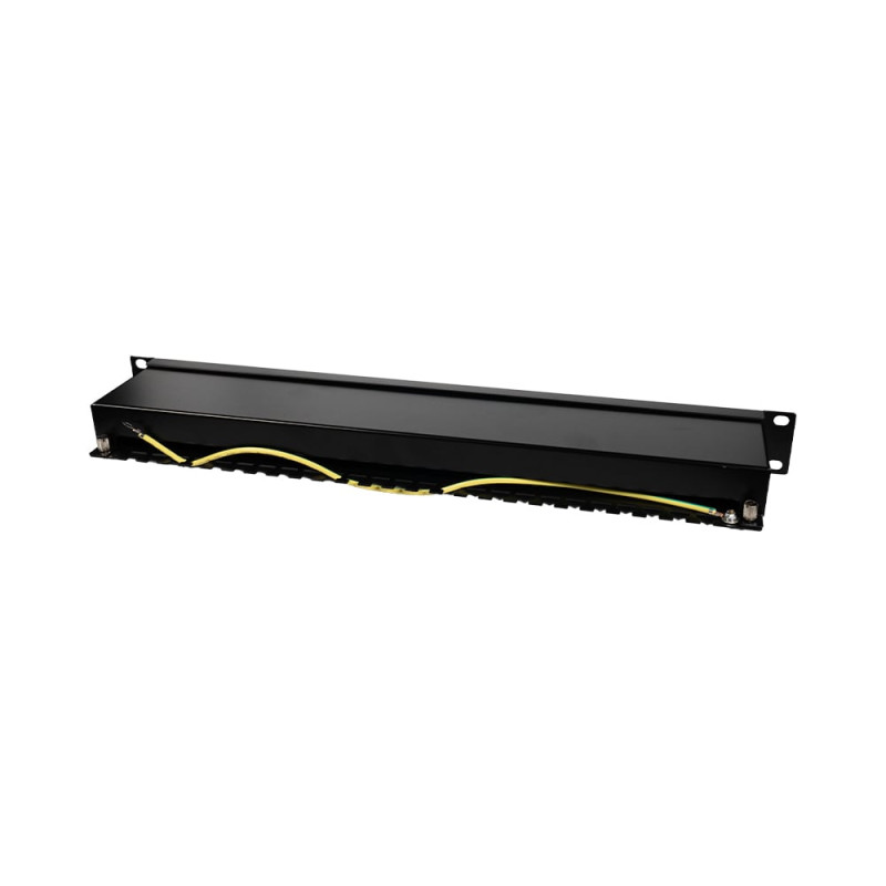 Патч-панель 24 порти NVC-PN-12/24 CAT5/CAT6 19" 1U екранована