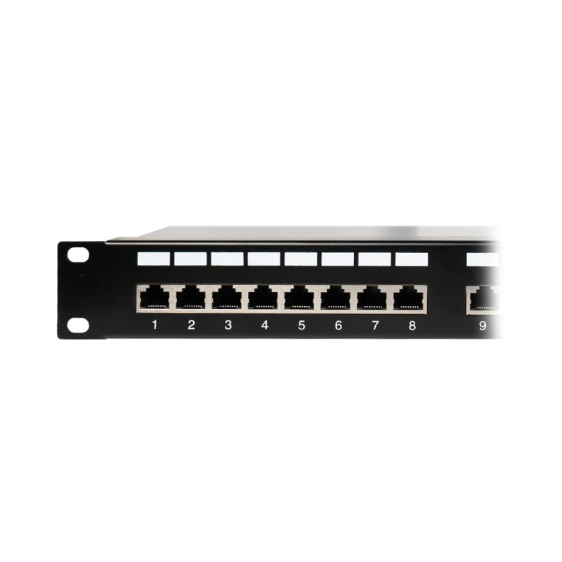 Патч-панель 24 порти NVC-PN-12/24 CAT5/CAT6 19" 1U екранована