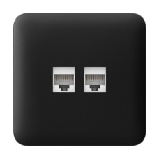 Фронтальна панель Ajax SoloCover (LAN) black/чорна для інтернет-розетки Outlet (LAN)