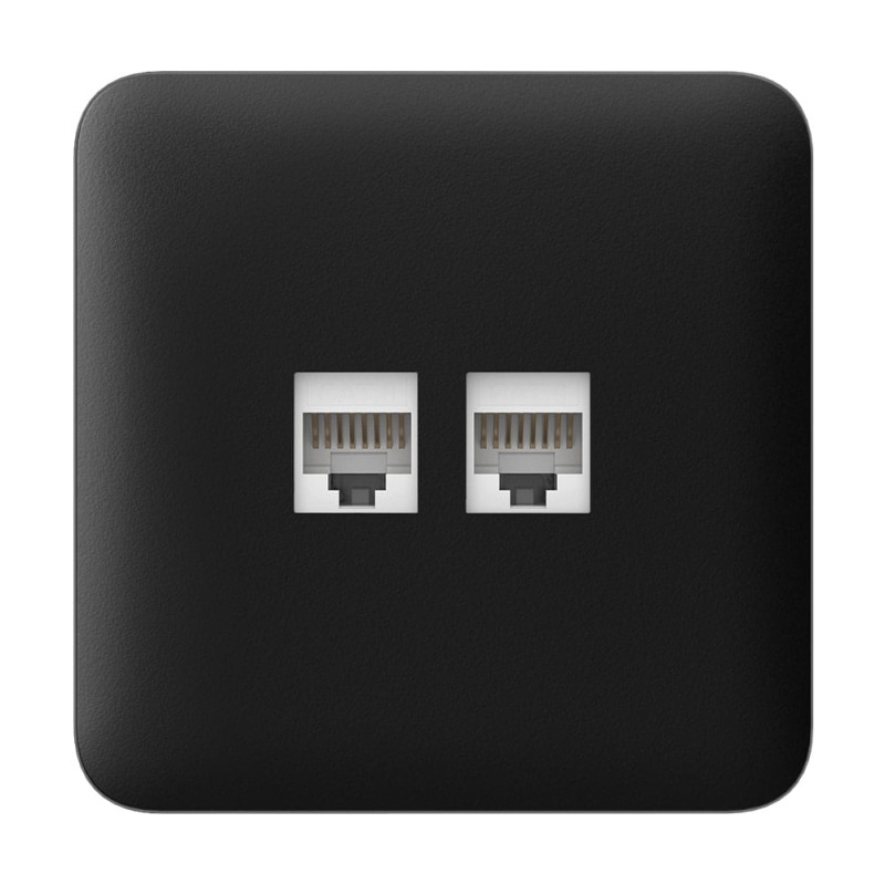 Фронтальна панель Ajax SoloCover (LAN) black/чорна для інтернет-розетки Outlet (LAN)