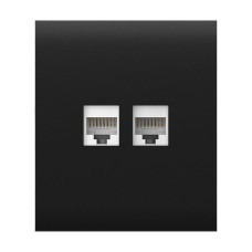 Фронтальна панель Ajax CenterCover (LAN) black/чорна для інтернет-розетки Outlet (LAN)