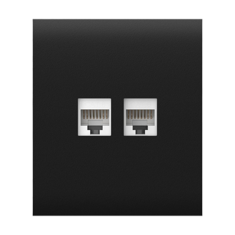 Фронтальна панель Ajax CenterCover (LAN) black/чорна для інтернет-розетки Outlet (LAN)