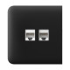 Фронтальна панель Ajax SideCover (LAN) black/чорна для інтернет-розетки Outlet (LAN)