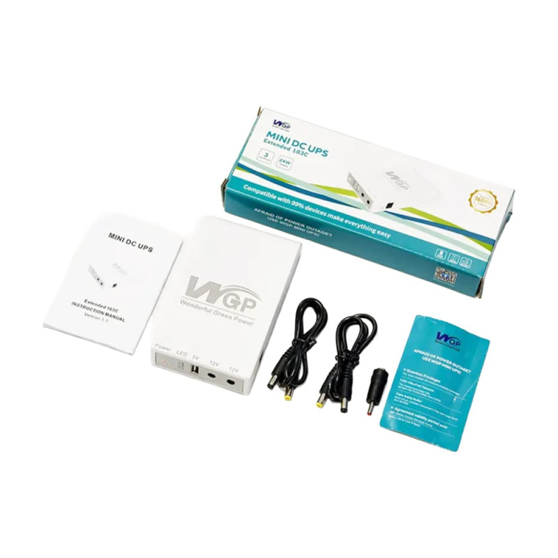 Джерело безперебійного живлення Mini UPS WGP UPS103C 16000mAh 5V/12V/12V, Li-ion 4*4Ah, для роутера та оптичного терміналу