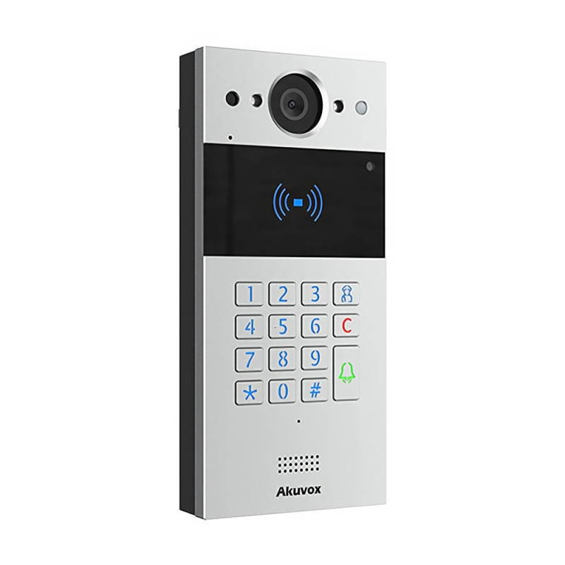IP-відеопанель багатоабонентська 2Mp Akuvox R20K Silver зі зчитувачем EM-Marine / Mifare / NFC