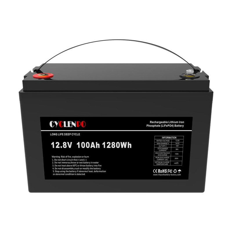 Акумуляторна батарея літій-залізо-фосфатна 12.8В 100А*год Cyclen 12.8V 100AH LiFePo4