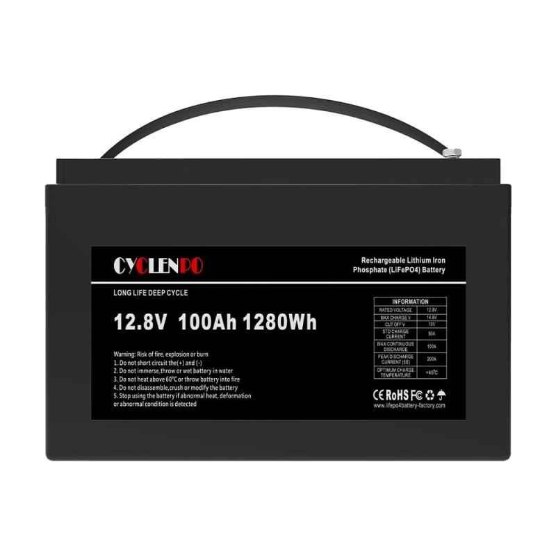 Акумуляторна батарея літій-залізо-фосфатна 12.8В 100А*год Cyclen 12.8V 100AH LiFePo4