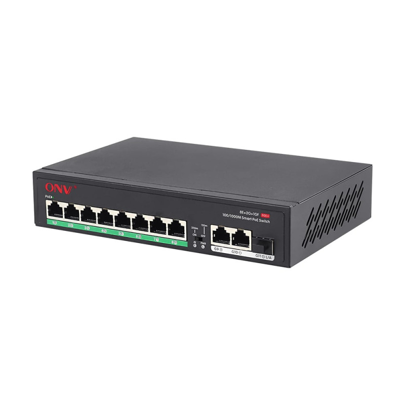 PoE-комутатор некерований 11-портовий ONV-H1108PFD з 8 портами PoE