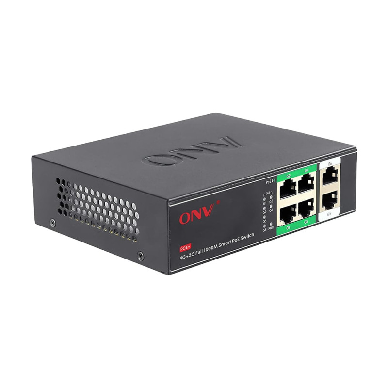 PoE-комутатор некерований гігабітний 6-портовий ONV-H3064PS з 4 портами PoE
