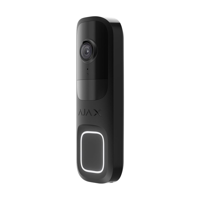 Відеодзвінок з WiFi 4Mp Ajax DoorBell Black із вбудованим штучним інтелектом та ІЧ датчиком руху