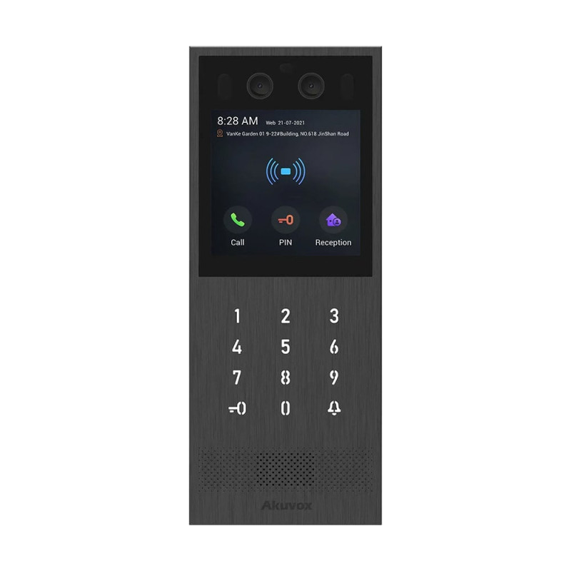 IP-відеопанель багатоабонентська 2Mp Akuvox X912S з екраном 4", розпізнаванням облич та зчитувачем EM-Marine / Mifare / NFC / BLE / QR