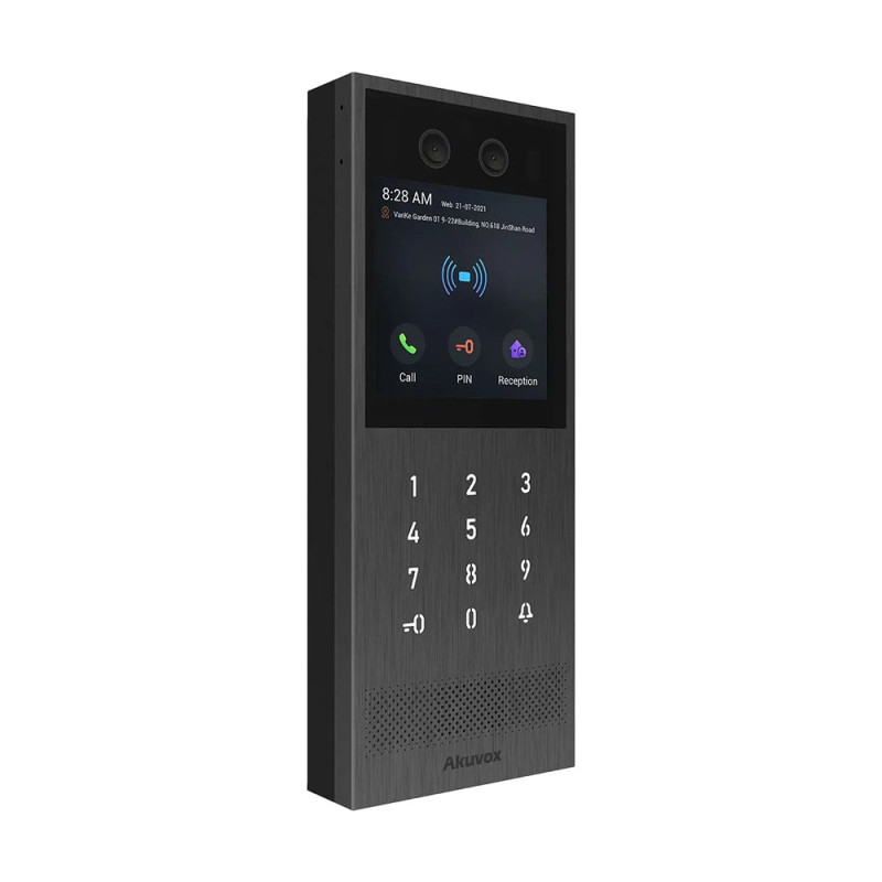 IP-відеопанель багатоабонентська 2Mp Akuvox X912S з екраном 4", розпізнаванням облич та зчитувачем EM-Marine / Mifare / NFC / BLE / QR