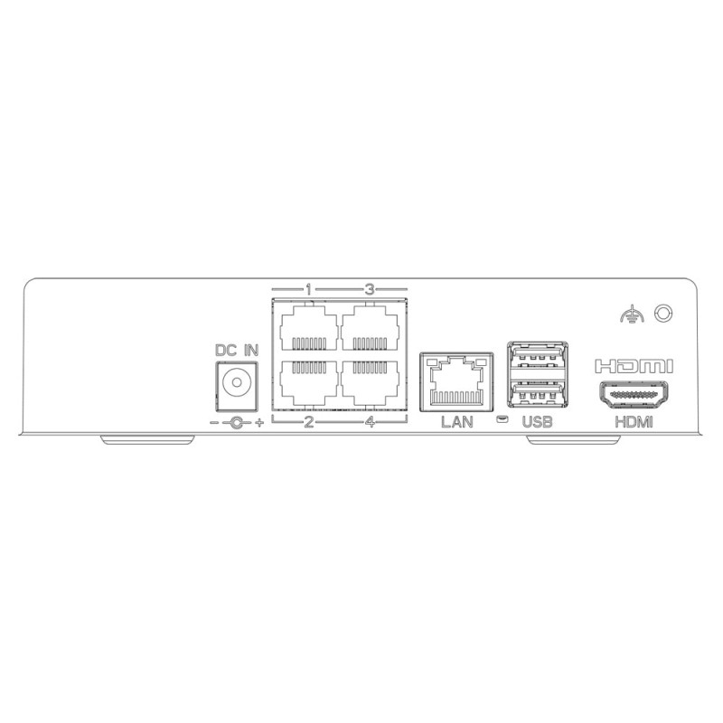 IP-відеореєстратор 4-канальний 8Mp TVT TD-3004H1-4P-A1L (40-64)  з 4 портами PoE