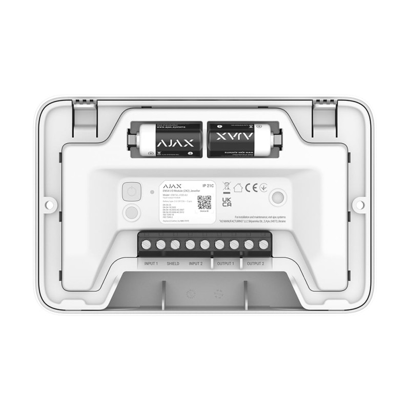 Бездротовий адресний модуль подвійного вводу/виводу Ajax EN54 I/O Module (2X2) White для пожежної сигналізації