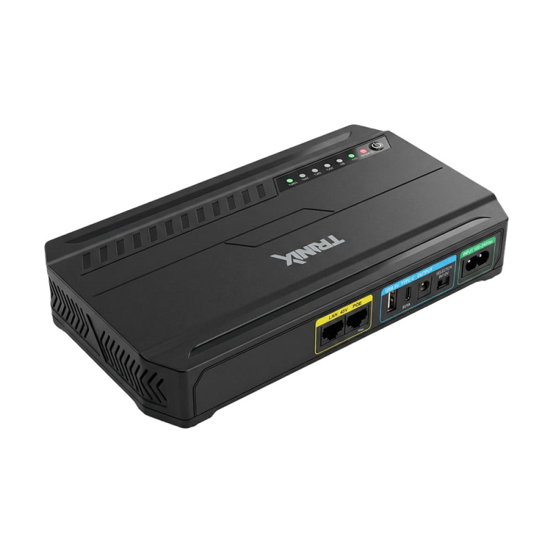 Джерело безперебійного живлення DC UPS Trinix TRX-MUPS-1848 Type-C (24000mAh LiFePo4) 5V/9V/12V/48V/PoE, LiFePo4 4*6Ah, для роутера і медіаконвертера