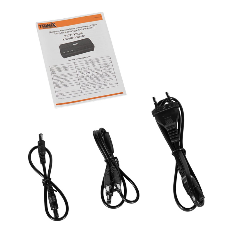 Джерело безперебійного живлення DC UPS Trinix TRX-MUPS-1848 Type-C (24000mAh LiFePo4) 5V/9V/12V/48V/PoE, LiFePo4 4*6Ah, для роутера і медіаконвертера