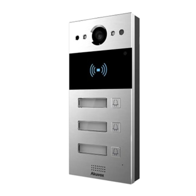 IP-відеопанель на 3 абоненти 2Mp Akuvox R20B SIP зі зчитувачем EM-Marine / Mifare / NFC