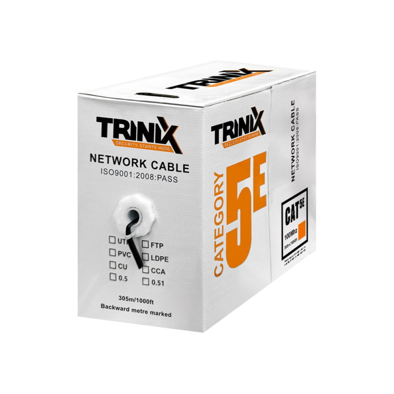Кабель вита пара  UTP CAT5E CU 0.5mm LSZH Indoor Trinix 305m