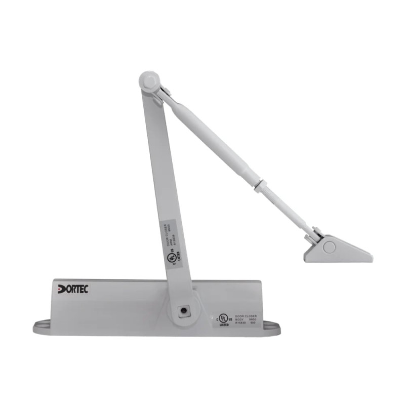 Дверний доводчик Dortec DT-83H White з фіксацією дверей у відчиненому положенні