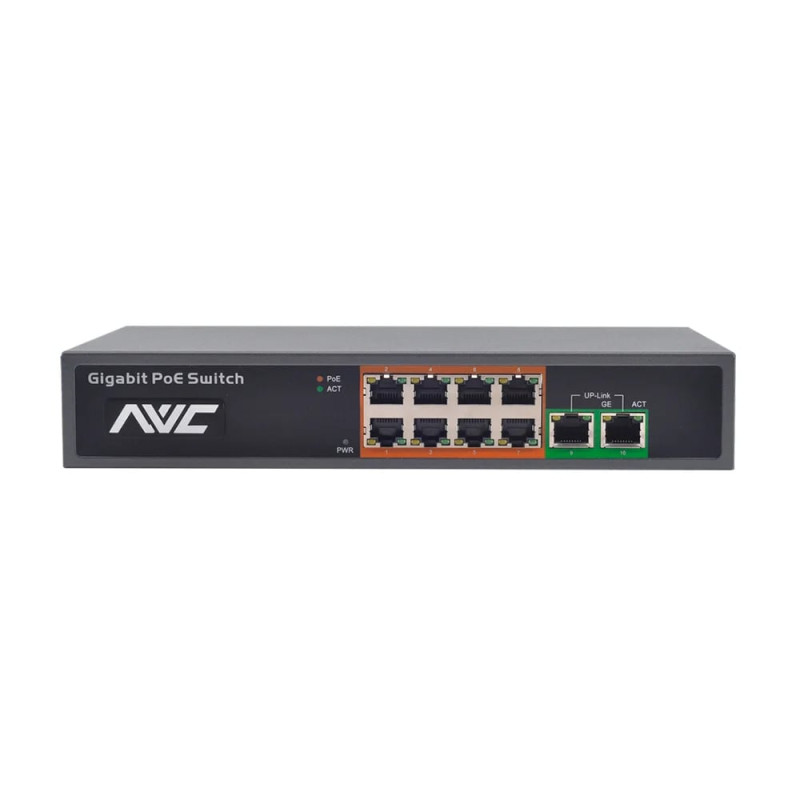 PoE-комутатор 10-портовий гігабітний NVC-1008G