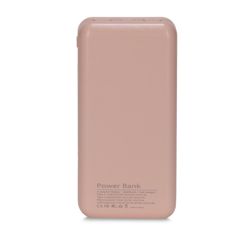 Повербанк 20000mAh Power Bank Kraft TPB-2020 Pink 22.5W QC3.0