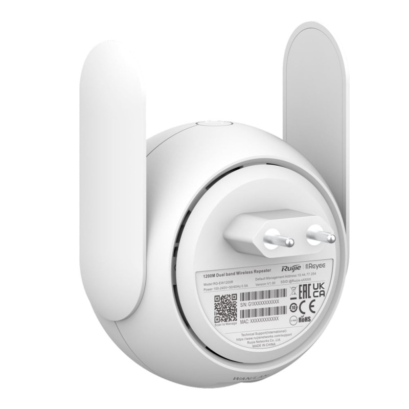 Дводіапазонний ретранслятор Mesh Wi-Fi RG-EW1200R Ruijie
