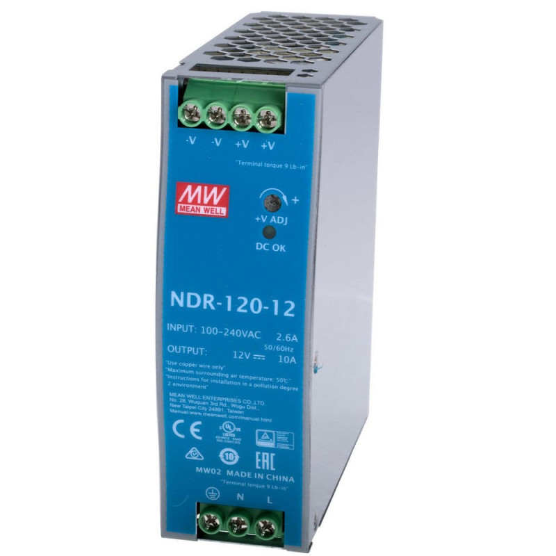 Блок живлення NDR-120-12 Mean Well на DIN-рейку
