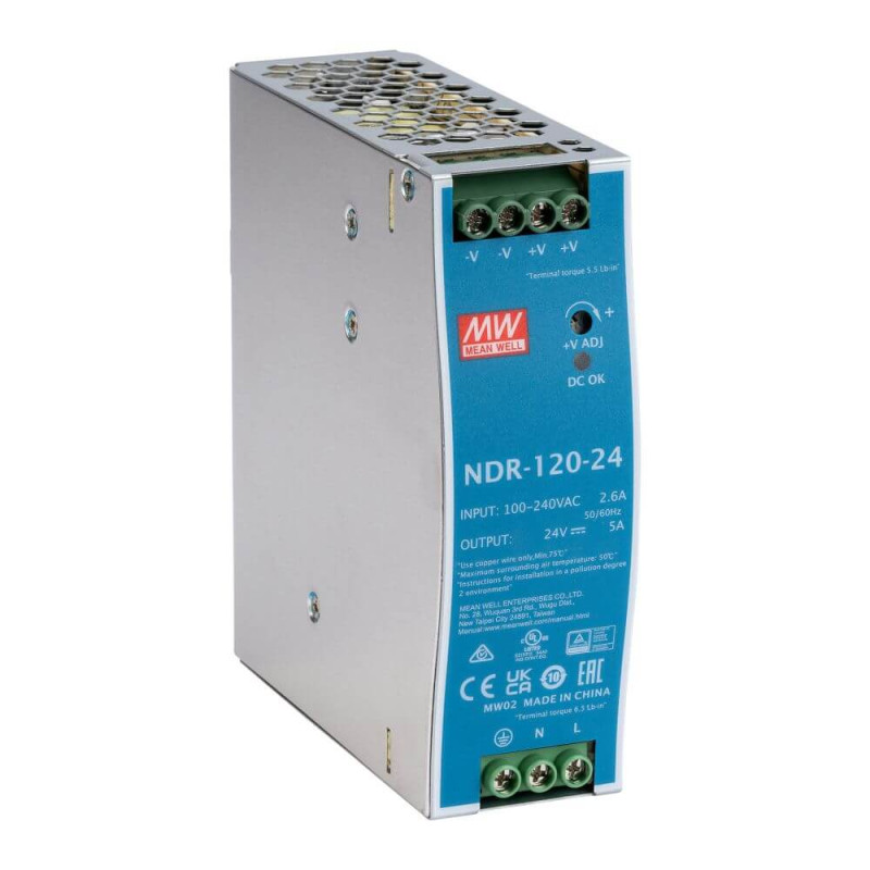 Блок живлення NDR-120-24 Mean Well на DIN-рейку