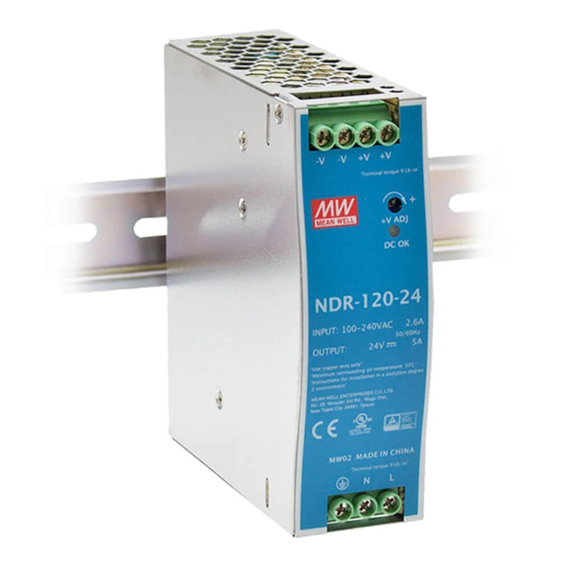Блок живлення NDR-120-24 Mean Well на DIN-рейку