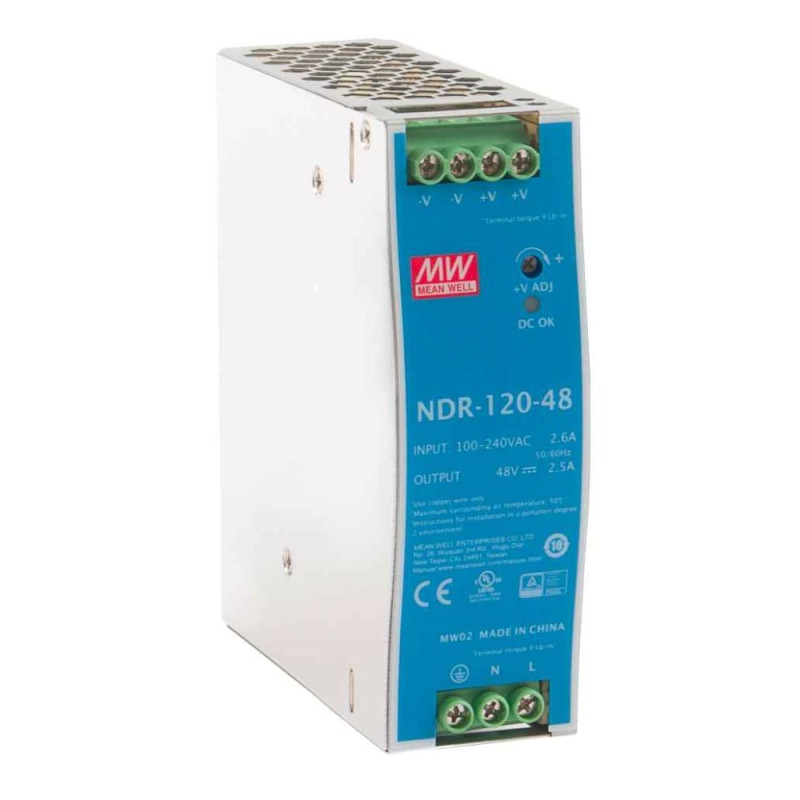 Блок живлення NDR-120-48 Mean Well на DIN-рейку