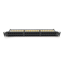 Патч-панель Ritar 48 портів UTP DUAL кат 5E 19" 1U неекранована чорна