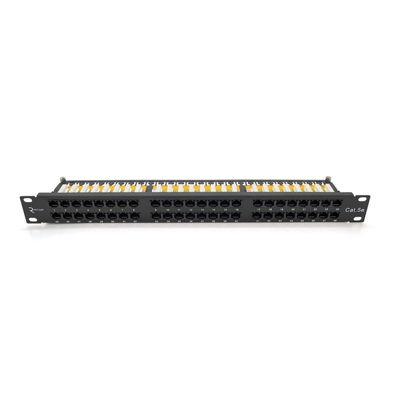 Патч-панель Ritar 48 портів UTP DUAL кат 5E 19" 1U неекранована чорна