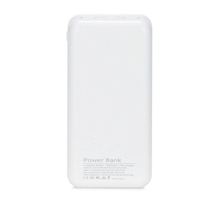 Повербанк 20000 mAh Power Bank Kraft KPB-2020FC White 22.5W QC3.0