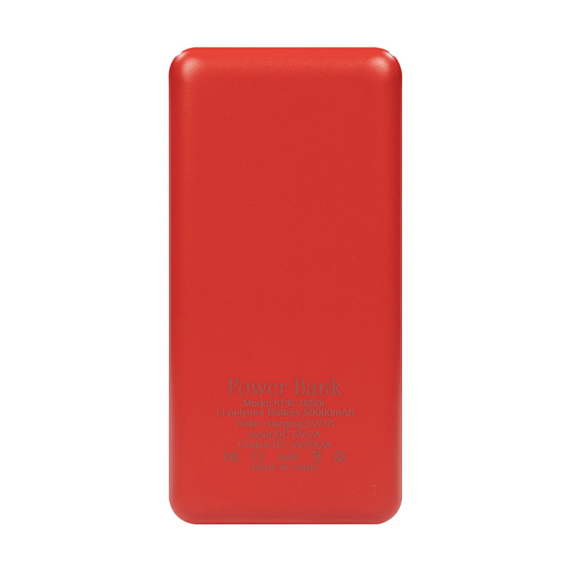 Повербанк 50000mAh Power Bank Kraft KPB-1650L Red 2 світлодіоди
