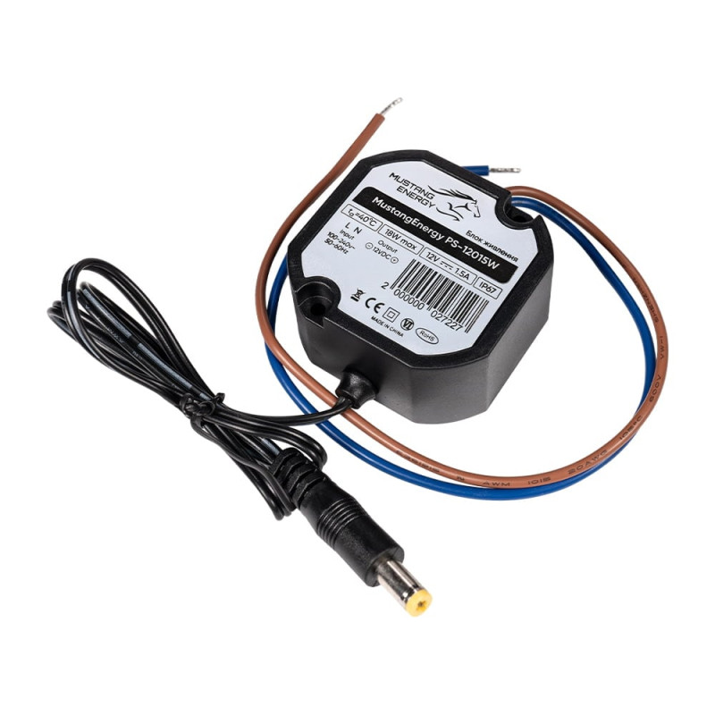 Блок живлення Mustang Energy PS-12015W 12V/1.5A вологозахищений IP67