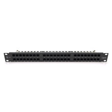 Патч-панель Ritar 48 портів UTP DUAL кат 6 19" 1U неекранована чорна Q10