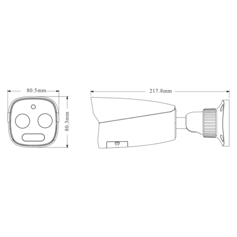 Тепловізійна IP-відеокамера TVT TD-5422E1-VT(3/PE) Thermal 256x192 f=3.2mm Optical 5Mp f=4mm