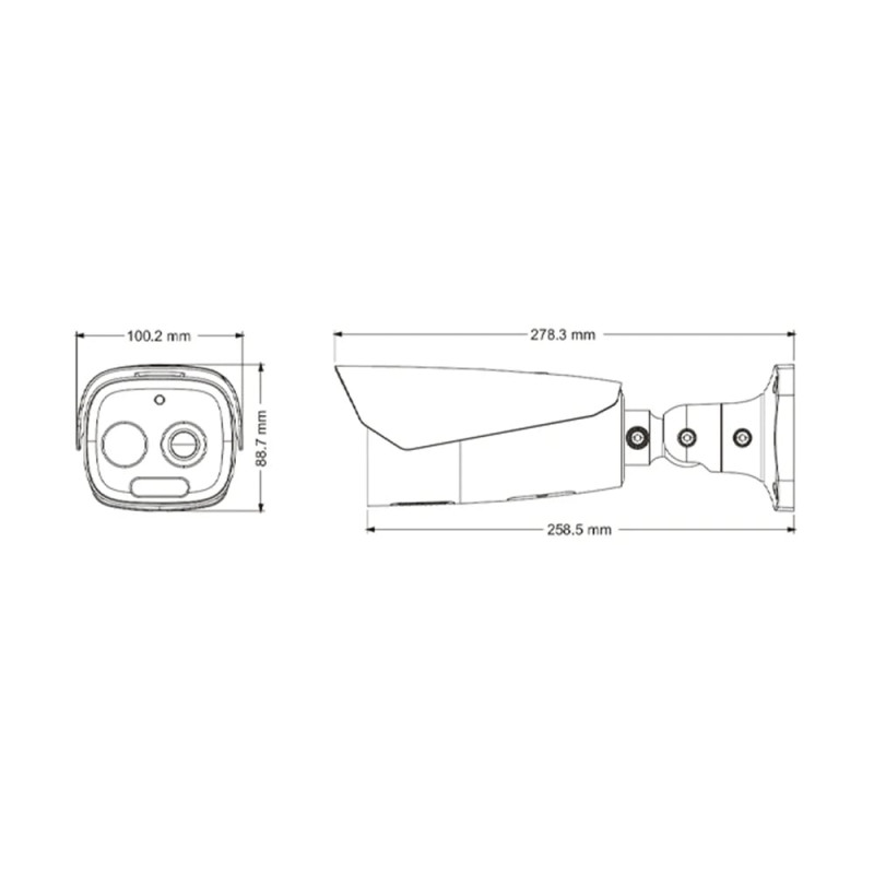 Тепловізійна IP-відеокамера TVT TD-5433E1-VT(25/PE) Thermal 384*288 f=25mm Optical 5Mp f=16mm