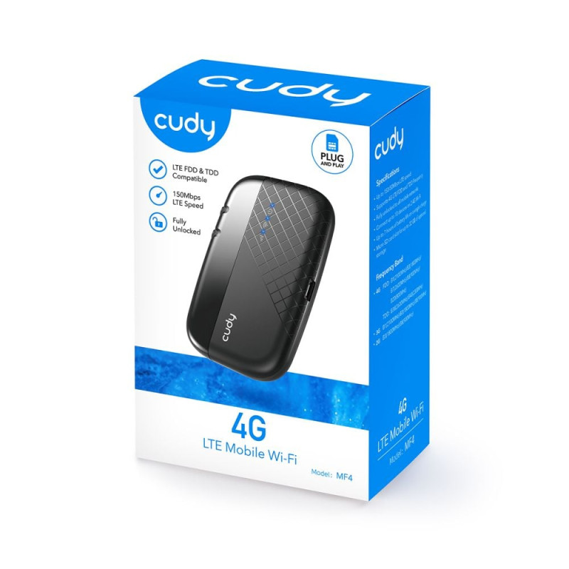 Мобільний 4G LTE WiFi-маршрутизатор Cudy MF4 CAT4 з акумуляторною батареєю 2000mAh