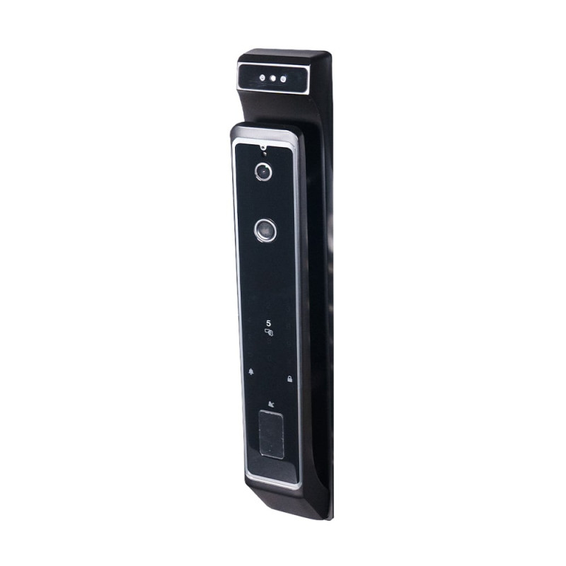 Замок біометричний автономний Trinix TRL-8801BTV Black з Bluetooth, розпізнаванням облич, зчитувачем відбитків пальців і карт Mifare