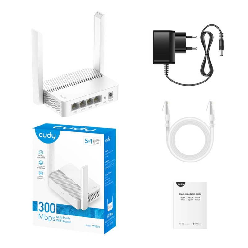WiFi маршрутизатор Cudy WR300 100Mbps Mesh-сателіт N300
