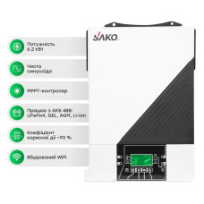 Автономний інвертор для сонячних панелей 6.2kW Sako SUNON IV 6.2KW/48V +120A MPPT, Off grid