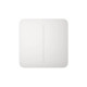 Розумний двоклавішний прохідний вимикач Ajax LightSwitch (2-gang/2-way) Jeweller (white/білий)
